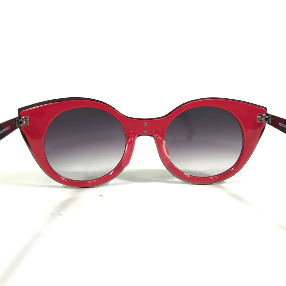 Morgenthal Frederics Sunglasses 258 GISELE Red Silver Cat Eye Frames Purple Lens - Picture 7 of 10